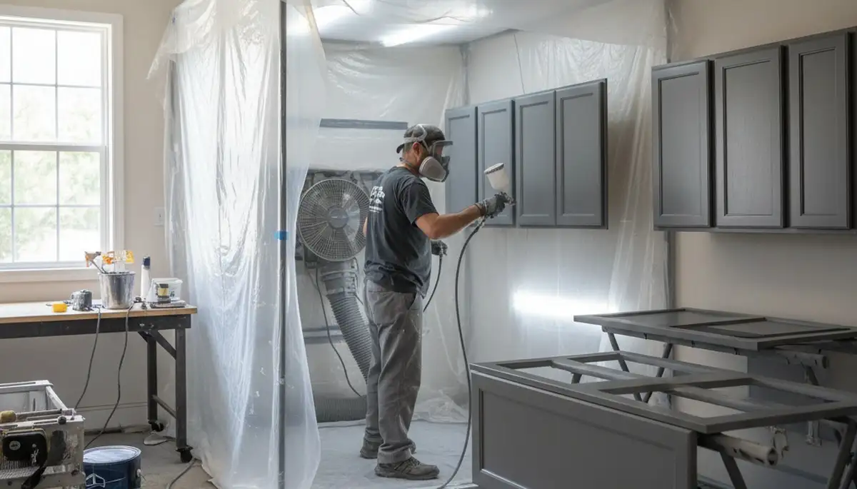 Professional kitchen cabinet painting in Naperville, IL by expert local house painters