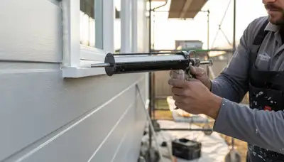 Professional caulking and sealing on Naperville, IL home exterior for weatherproof protection