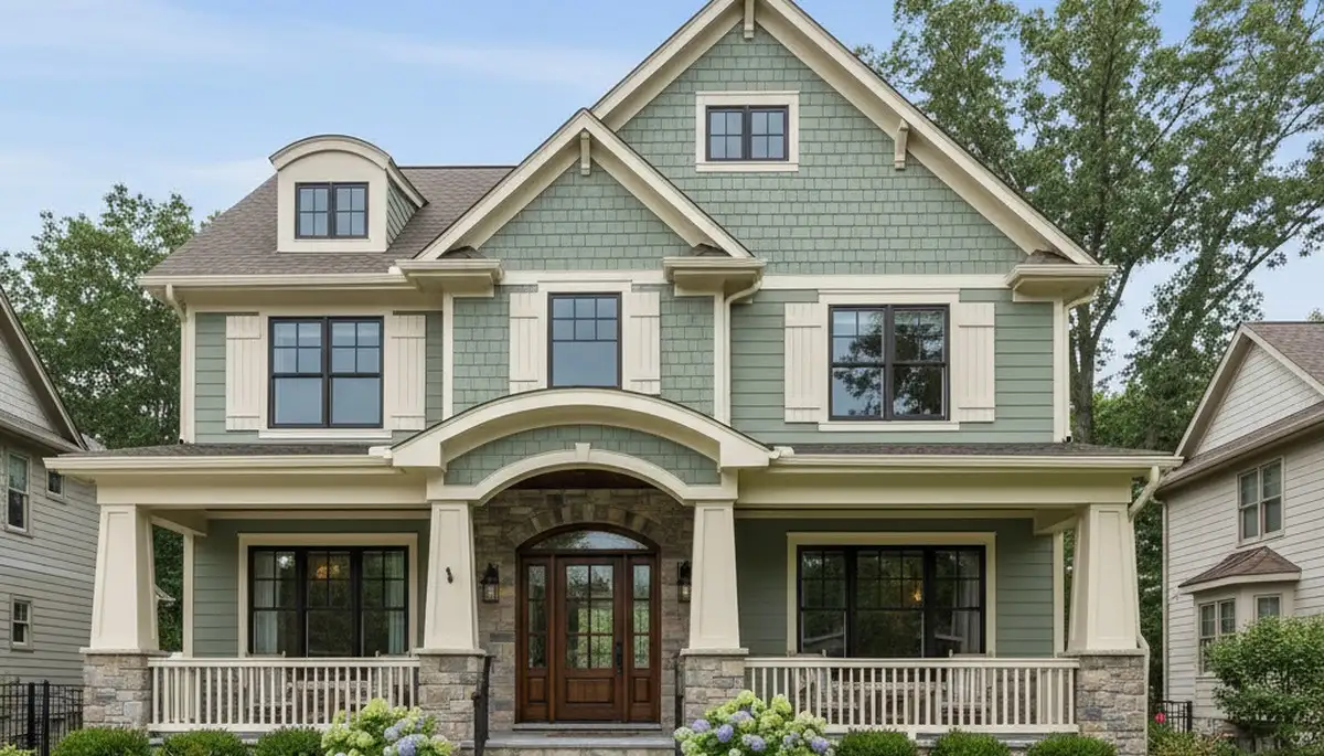 Fresh exterior house painting in Naperville, IL with smooth, durable, weather-resistant finish