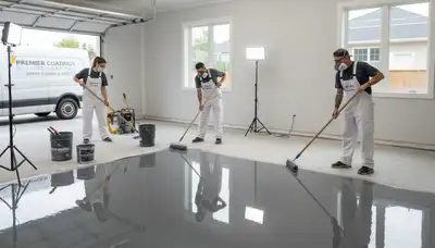 Professional epoxy garage floor coating in Naperville, IL for durable, moisture-resistant finish
