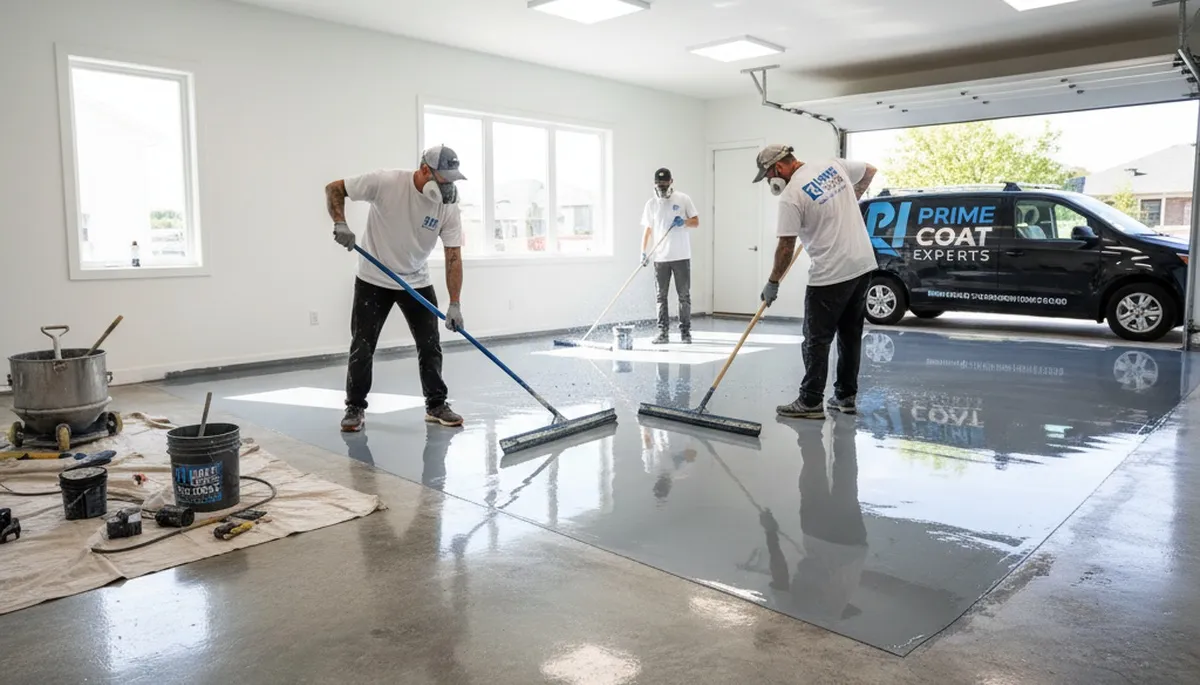 Professional epoxy garage floor coating in Naperville, IL by expert house painters