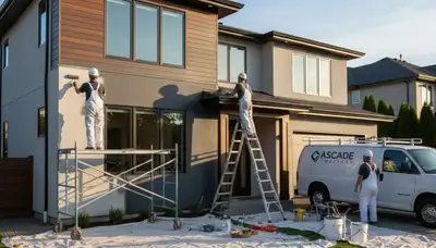 Professional exterior house painters in Naperville IL applying weather-resistant paint finish