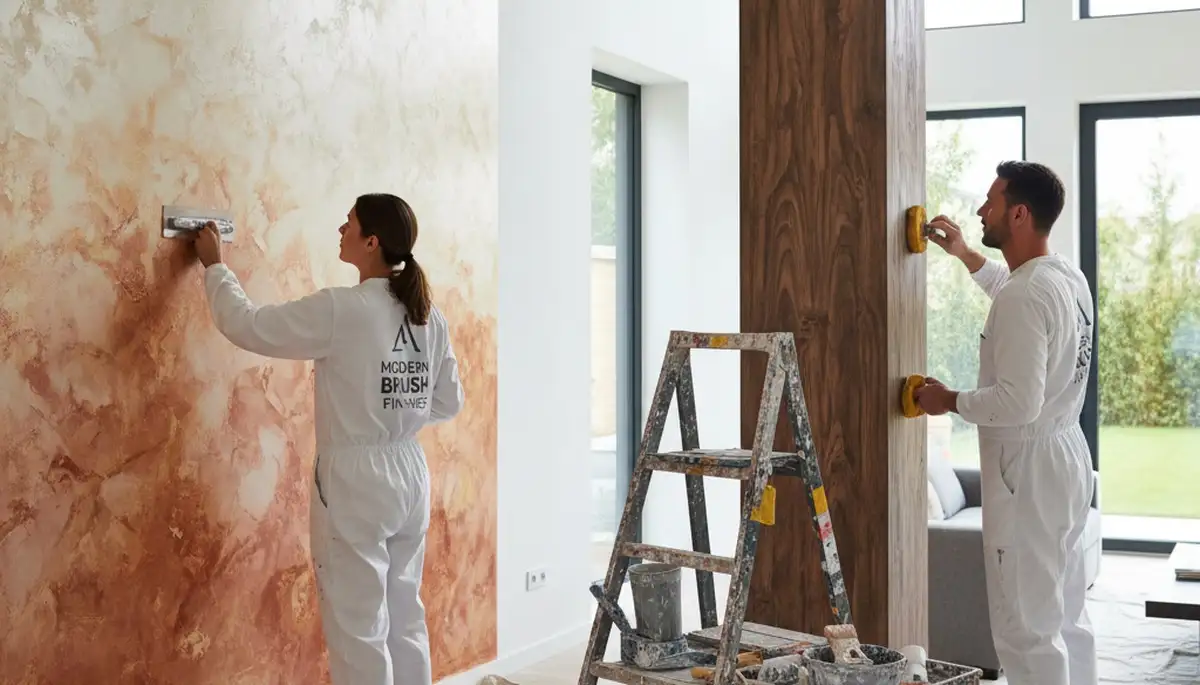 Professional faux painting and decorative wall finishes in a Naperville, IL home interior