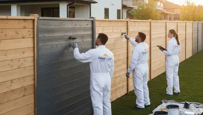 Professional fence painting contractors in Naperville IL protecting wood and vinyl fences