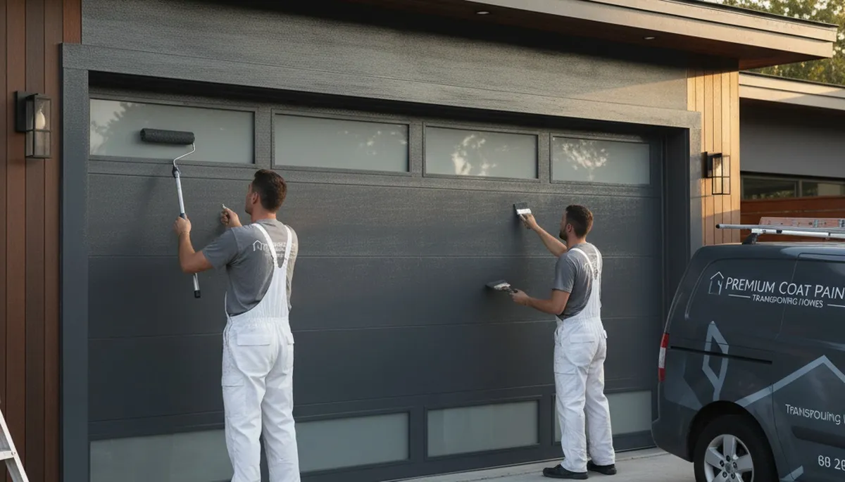 Professional garage door painting in Naperville IL boosting curb appeal with durable exterior finishes