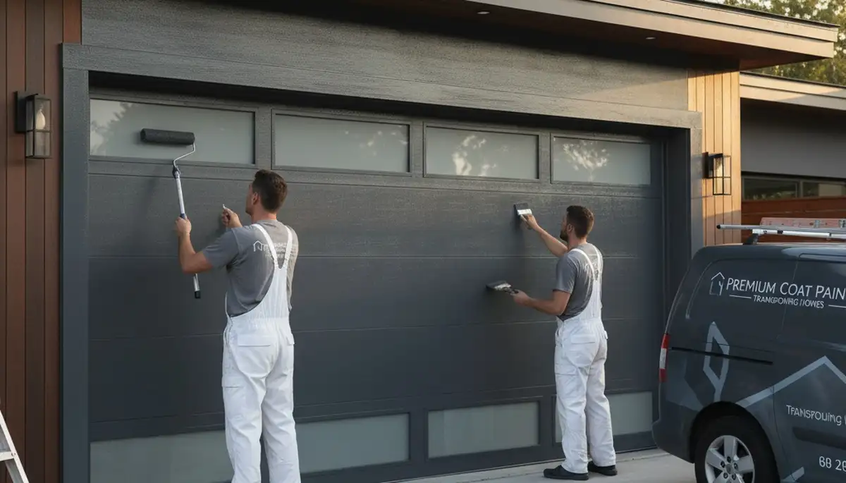 Professional garage door painting in Naperville IL boosting curb appeal with durable exterior finishes