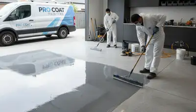 Professional epoxy garage floor coating in Naperville IL by expert house painters