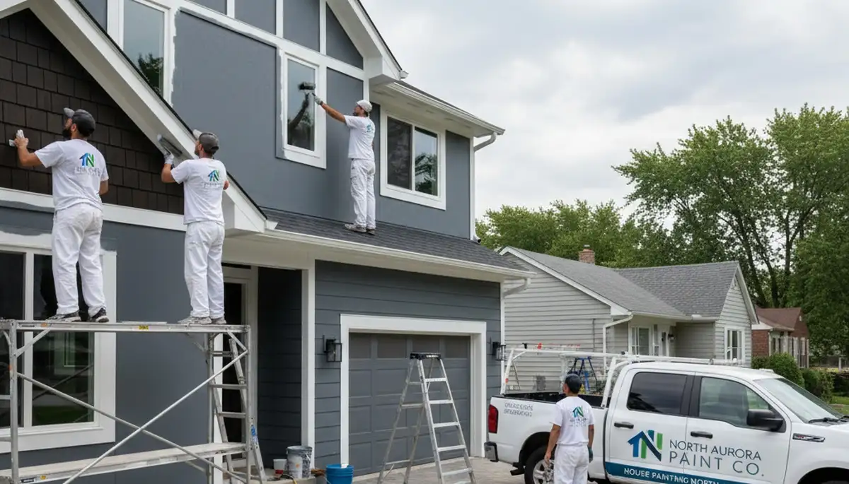 Professional house painters in Naperville IL enhancing home exterior with fresh paint finish