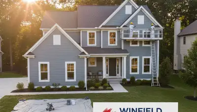 Professional house painters working on exterior home repaint in Naperville IL