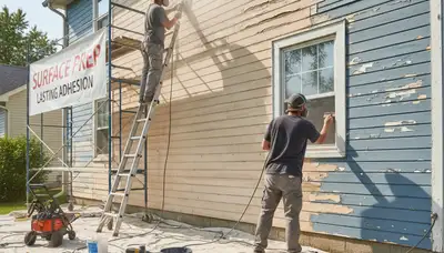 Professional surface preparation for exterior house painting in Naperville, IL by expert painters
