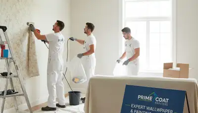 Professional wallpaper removal service in Naperville IL preparing walls for expert house painting