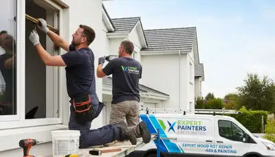 Professional wood rot repair on home siding by expert painters in Naperville, IL